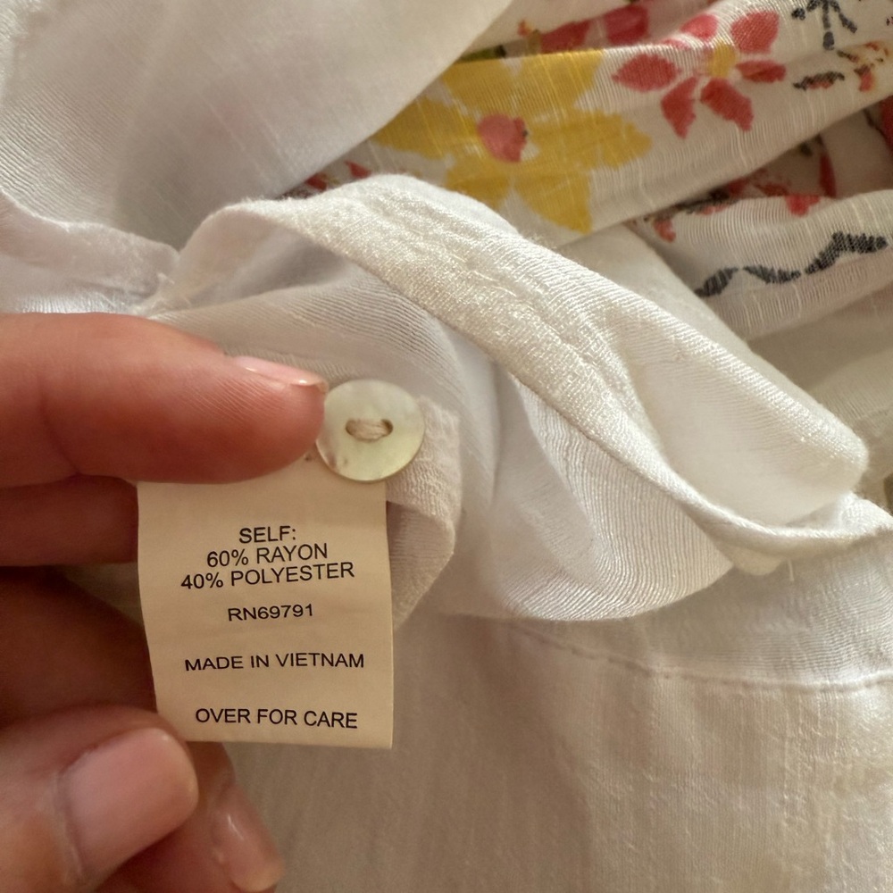 Figueroa & Flower Boho Floral Top Sz L - Picture 11 of 13